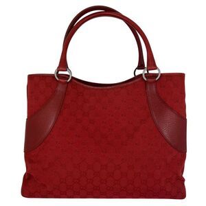 Gucci GG Canvas Red Shoulder Tote Bag